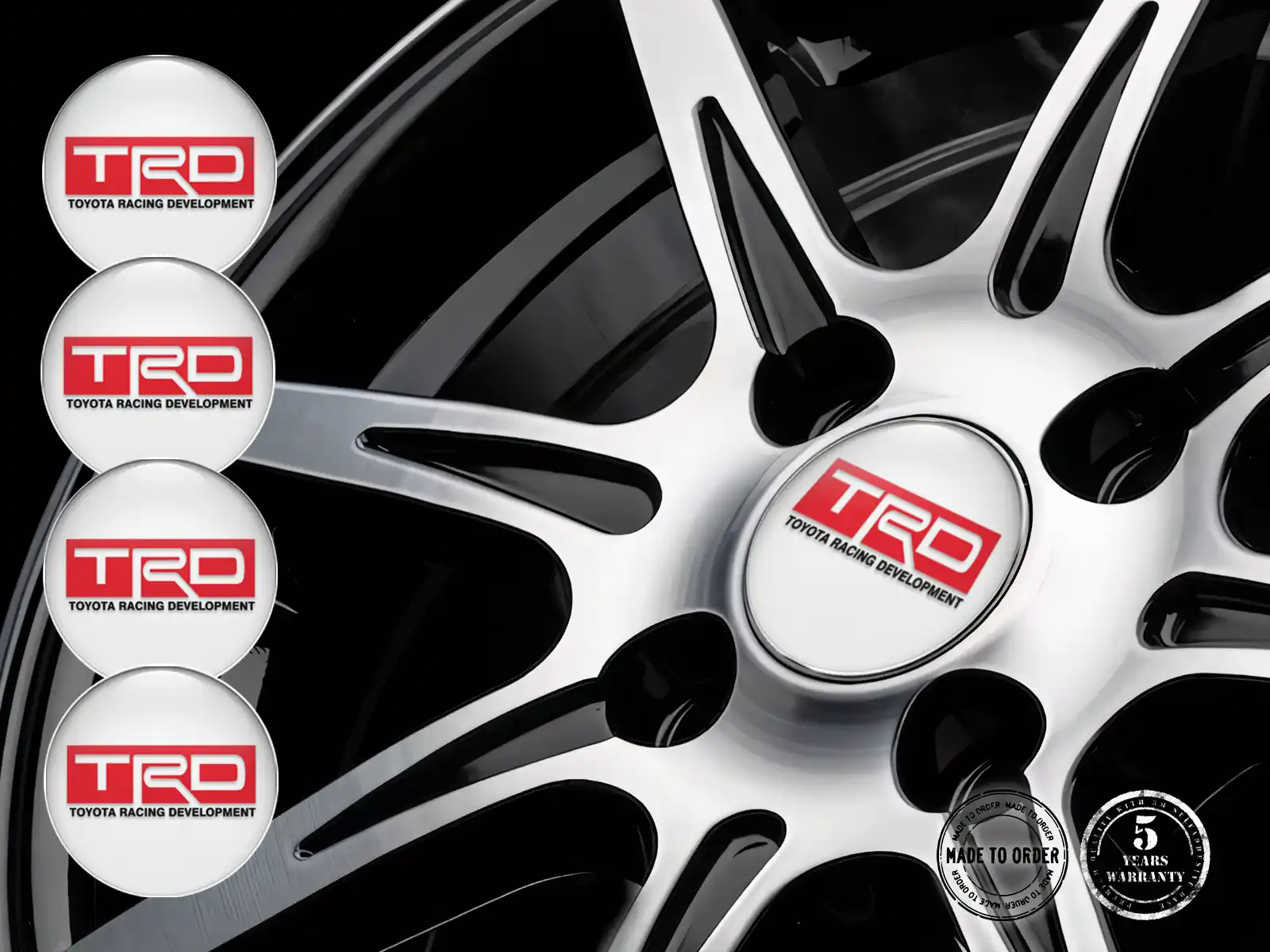 Toyota TRD Calcomanías de Rueda Sports Rejilla Empuje Temporal